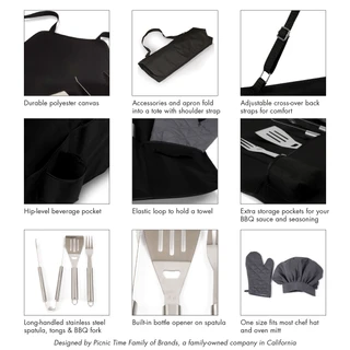 Thumbnail 3: Philadelphia Eagles NFL Philadelphia Eagles 6pc BBQ Apron Tote Grill Set 