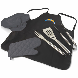 Thumbnail 1: LOS ANGELES CHARGERS NFL Los Angeles Chargers 6pc BBQ Apron Tote Grill Set 