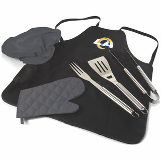 Thumbnail 1: LA RAMS NFL Los Angeles Rams 6pc BBQ Apron Tote Grill Set 