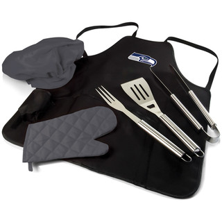 Thumbnail 1: SEATTLE SEAHAWKS NFL Seattle Seahawks 6pc BBQ Apron Tote Grill Set 