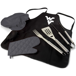 Thumbnail 1: WEST VIRGINIA UNIVERSITY NCAA West Virginia 6pc BBQ Apron Tote Grill Set 