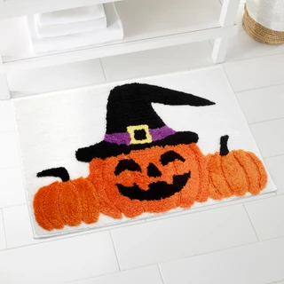 Thumbnail 4: AVANTI Avanti Pumpkin Witch Hat Halloween Bath Rug 