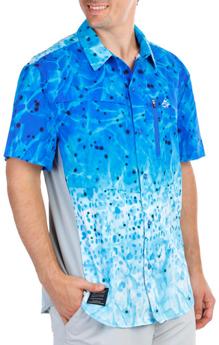 Thumbnail 8: Loco Skailz Loco Skailz Mens Squid Performance Fishing Short Sleeve Top 