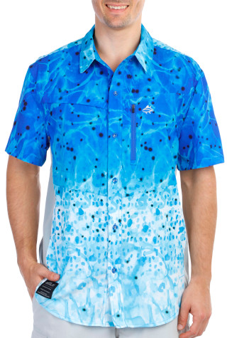 Thumbnail 2: Loco Skailz Loco Skailz Mens Squid Performance Fishing Short Sleeve Top 