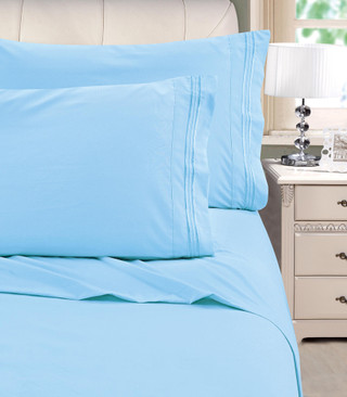Thumbnail 5: Cathay Home Cathay Home Embroidered Microfiber Sheet Set 