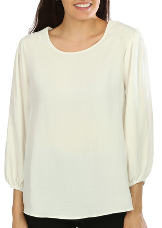 Thumbnail 2: Blue Sol Blue Sol Womens Puff Long Sleeve Solid Top 