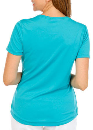 Thumbnail 4: REEL LEGENDS Reel Legends Womens Solid Freeline V-Neck Short Sleeve Top 