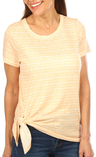 Thumbnail 1: BUNULU Bunulu Womens Side Tie Short Sleeve Top 