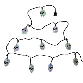 Thumbnail 4: Kurt Adler Kurt Adler UL 10-Light RGB LED Glitter Skull Light Set 