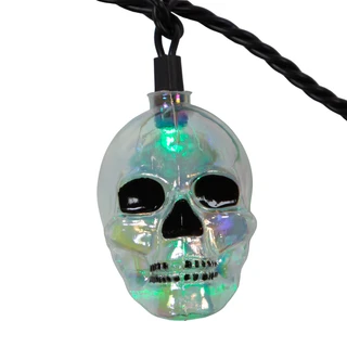 Thumbnail 2: Kurt Adler Kurt Adler UL 10-Light RGB LED Glitter Skull Light Set 
