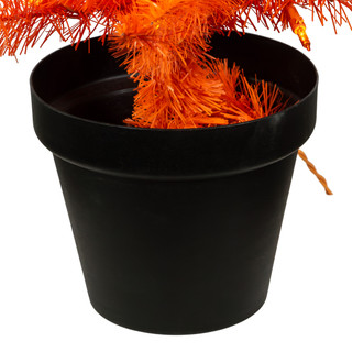 Thumbnail 6: Kurt Adler Kurt Adler 3 Foot Pre Lit Orange Potted Tree 