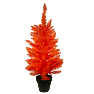 Thumbnail 2: Kurt Adler Kurt Adler 3 Foot Pre Lit Orange Potted Tree 
