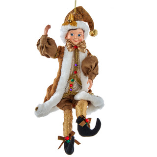 Thumbnail 2: KRINGLE KLAUS Kringle Klaus 16-Inch Fortune Gold Elf Ornament 