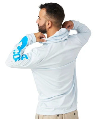 Thumbnail 10: COSTA Costa Mens Hooded Performance Long Sleeve Shirt 