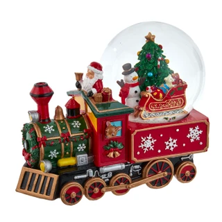 Thumbnail 2: Kurt Adler Kurt Adler 120MM Musical Santa Train Water Snow Globe 