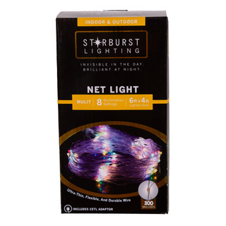 Thumbnail 4: Kurt Adler Kurt Adler 300-Light 6-Foot Starburst Multi LED Net Light 