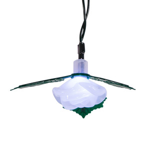 Thumbnail 8: Kurt Adler Kurt Adler UL 10-Light Cool Frost White Rose Light Set 