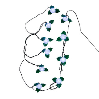 Thumbnail 4: Kurt Adler Kurt Adler UL 10-Light Cool Frost White Rose Light Set 