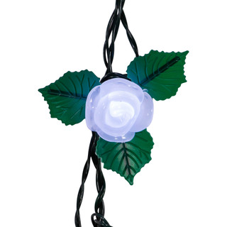 Thumbnail 6: Kurt Adler Kurt Adler UL 10-Light Cool Frost White Rose Light Set 