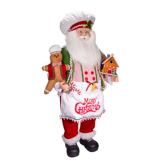Thumbnail 4: Kurt Adler Kurt Adler 40 in. Christmas Chef Santa with Gingerbread 