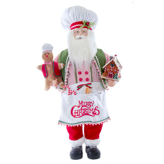 Thumbnail 2: Kurt Adler Kurt Adler 40 in. Christmas Chef Santa with Gingerbread 