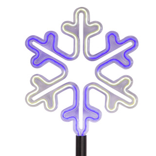 Thumbnail 4: Kurt Adler Kurt Adler 26-Inch Multi-Color LED Snowflake Yard Stake Set 