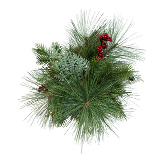 Thumbnail 6: Kurt Adler Kurt Adler 18-Inch Berries and Plaid Ribbon Green Tree 