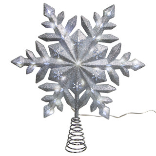 Thumbnail 2: Kurt Adler Kurt Adler 13in. 25-Light LED Glitter Snowflake Tree Topper 
