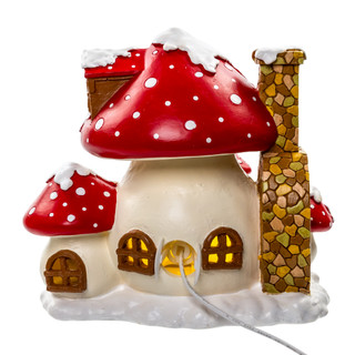 Thumbnail 6: Kurt Adler Kurt Adler 8.5-Inch Merry Little Mushroom Cottage 