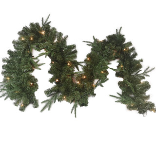 Thumbnail 4: Kurt Adler Kurt Adler 9-Foot LED Sierra Green Garland 