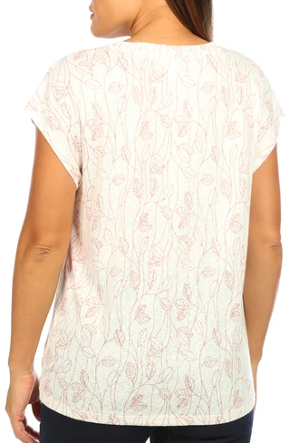 Thumbnail 2: BUNULU Bunulu Womens Short Sleeve Front Tie Print Top 