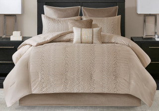 Thumbnail 1: Madison Park Madison Park Camelia 8-pc. Embroidered Comforter Set 