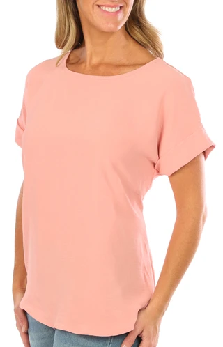 Thumbnail 2: Blue Sol Blue Sol Womens Solid Short Sleeve Top 