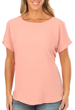 Thumbnail 6: Blue Sol Blue Sol Womens Solid Short Sleeve Top 