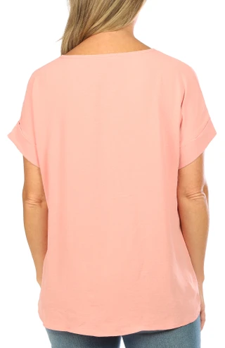 Thumbnail 4: Blue Sol Blue Sol Womens Solid Short Sleeve Top 