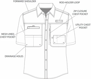 Thumbnail 10: REEL LEGENDS Reel Legends Mens Saltwater II Short Sleeve Shirt 