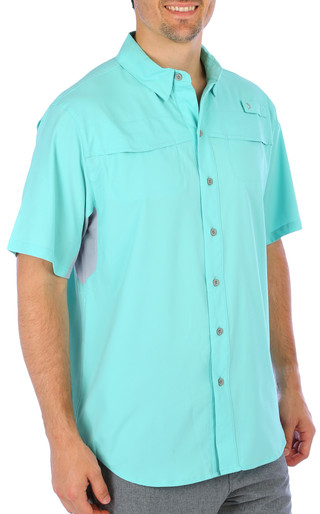 Thumbnail 4: REEL LEGENDS Reel Legends Mens Solid Mariner Short Sleeve Shirt 