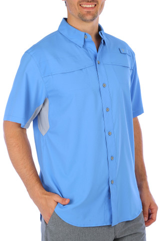 Thumbnail 4: REEL LEGENDS Reel Legends Mens Solid Mariner Short Sleeve Shirt 