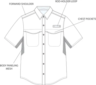 Thumbnail 10: REEL LEGENDS Reel Legends Mens Solid Mariner Short Sleeve Shirt 