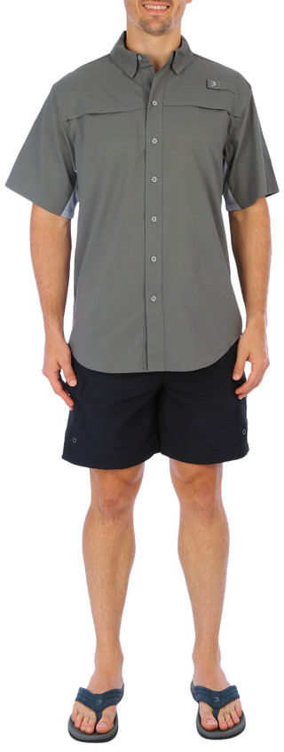 Thumbnail 5: REEL LEGENDS Reel Legends Mens Solid Mariner Short Sleeve Shirt 