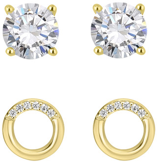 Thumbnail 4: Signature Signature Duo Rhinestone Stud Earrings 