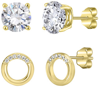 Thumbnail 2: Signature Signature Duo Rhinestone Stud Earrings 