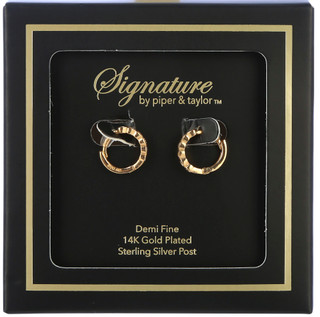 Thumbnail 4: Signature Signature 11 mm Demi Fine Rhinestone Hoop Earrings 