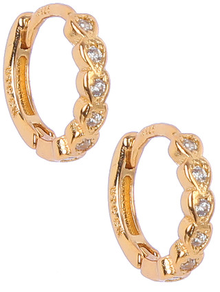 Thumbnail 2: Signature Signature 11 mm Demi Fine Rhinestone Hoop Earrings 