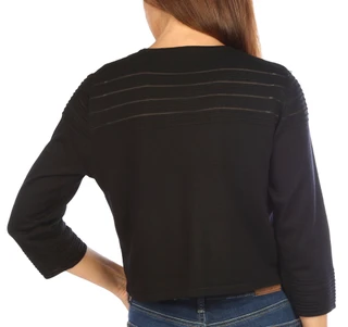Thumbnail 4: Nina Leonard Nina Leonard Womens Solid Ribbed Long Sleeve Shrug 