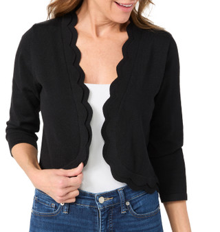 Thumbnail 1: Zac & Rachel Zac & Rachel Womens 3/4 Sleeve Scalloped Shrug 