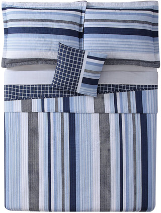 Thumbnail 9: My World My World Kids Mason Stripe Quilt Set 