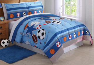 Thumbnail 3: My World My World Kids Sports & Stars Comforter Set 