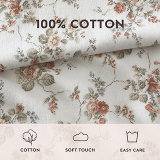 Thumbnail 35: Laura Ashley Laura Ashley Le Fleur Cotton Flannel Sheet Set 