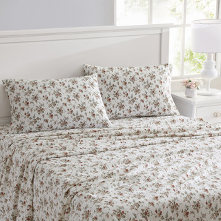 Thumbnail 10: Laura Ashley Laura Ashley Le Fleur Cotton Flannel Sheet Set 